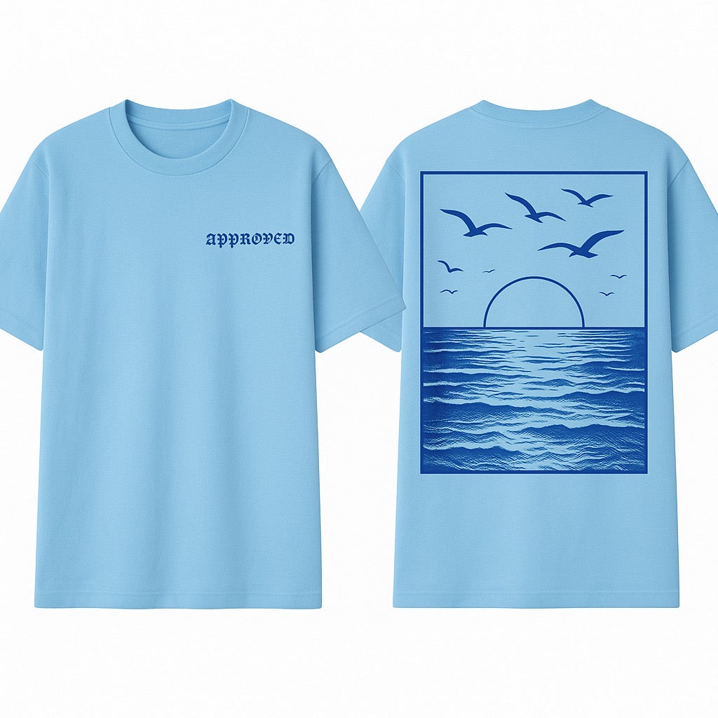 Approved® Ocean Sunset Tee – Blue