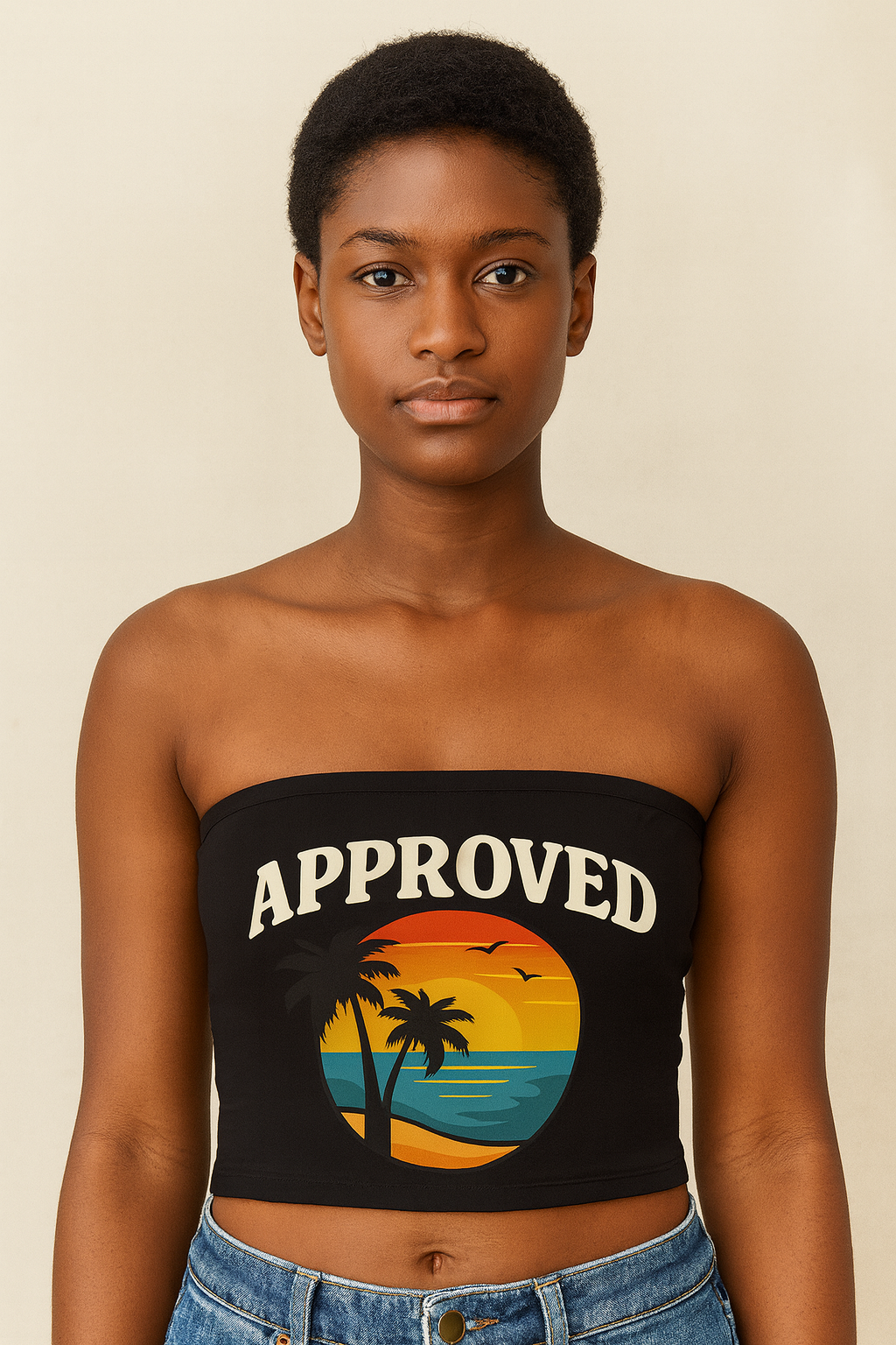Approved® Summer Sunset Tube Top – Black