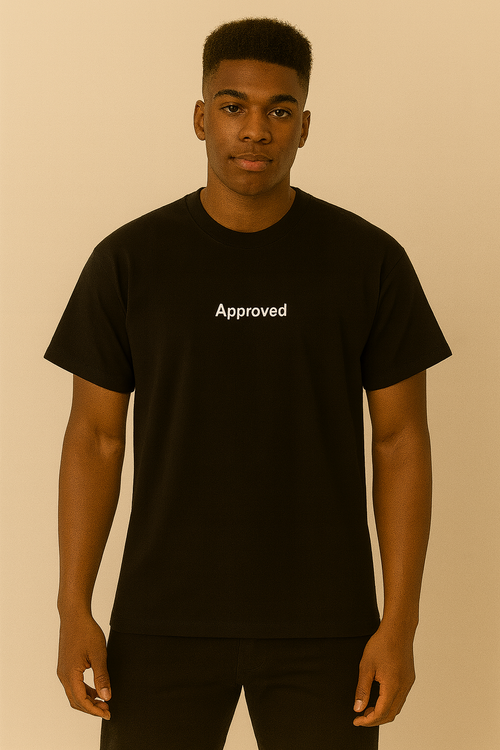 Approved Classic Black T-Shirt – Minimal Streetwear Essential