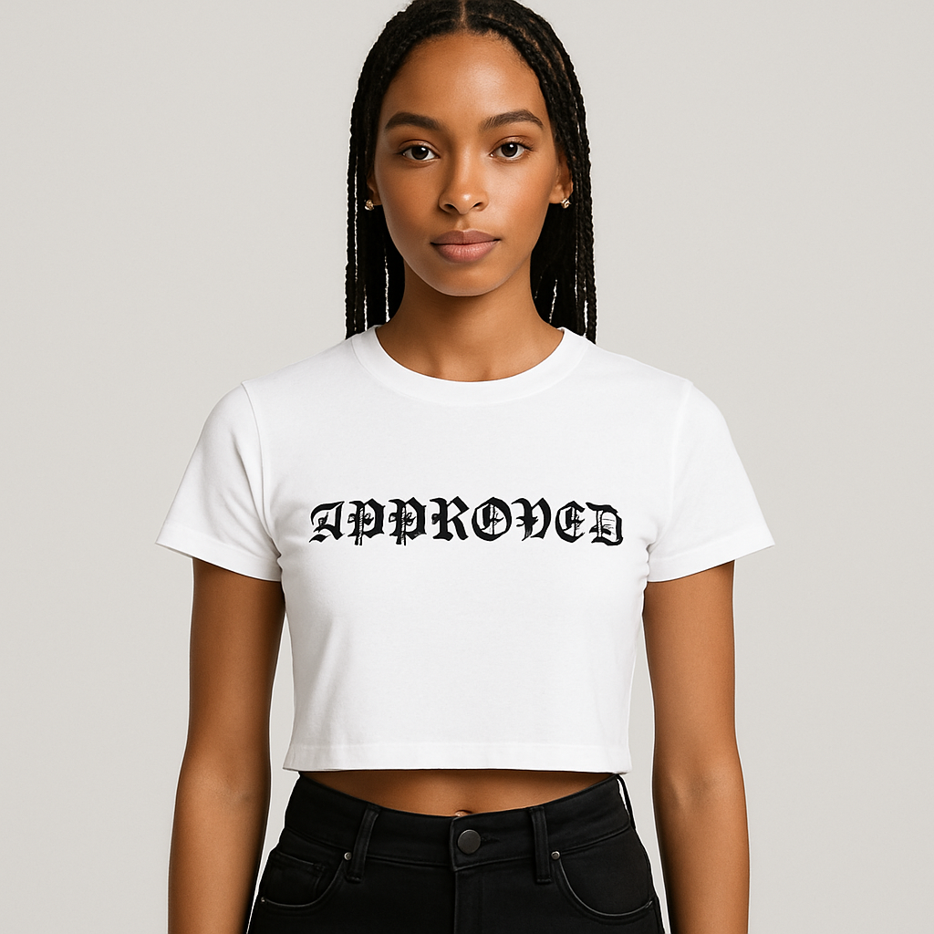 Ladies Approved Crop Tee (White)
