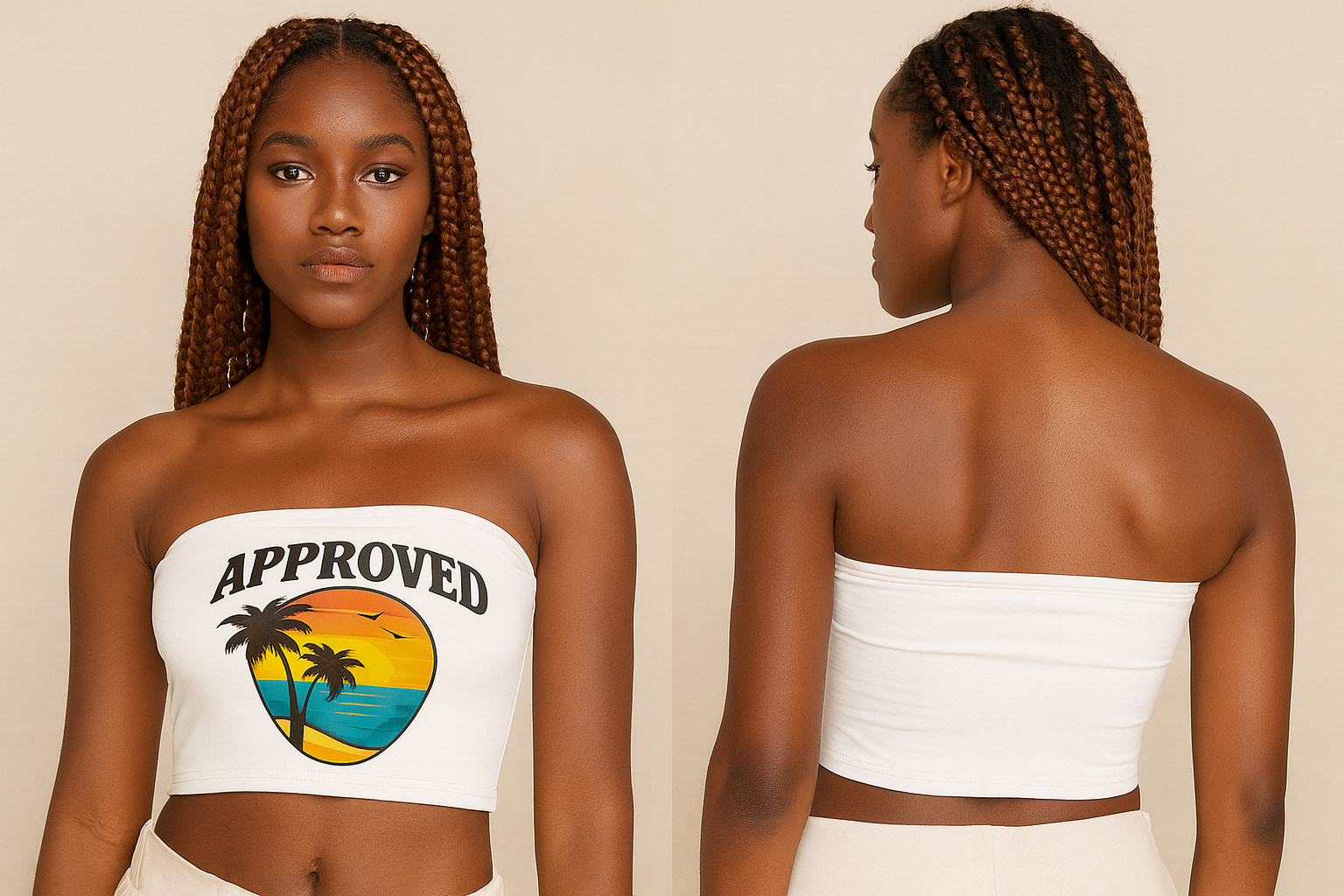 Approved® Summer Sunset Tube Top - White
